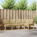 Conjunto de sofás de exterior con cojín 5 pcs y Beige