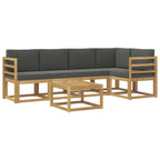 Conjunto de sofás de exterior 6 pcs Blanco y Antracita