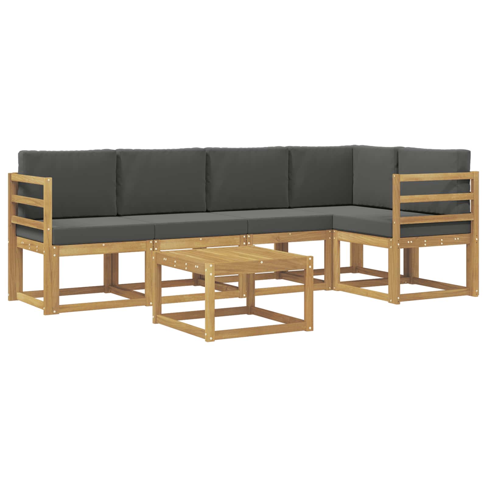 Conjunto de sofás de exterior 6 pcs Blanco y Antracita