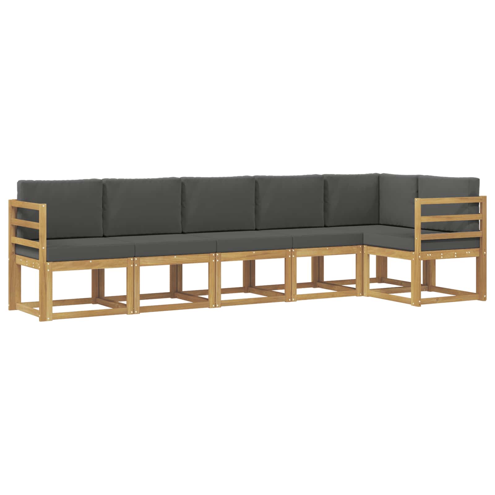 Conjunto de sofás de exterior 6 pcs Blanco y Antracita