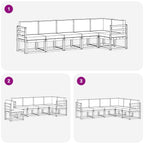 Conjunto de sofás de exterior 6 pcs Blanco y Antracita