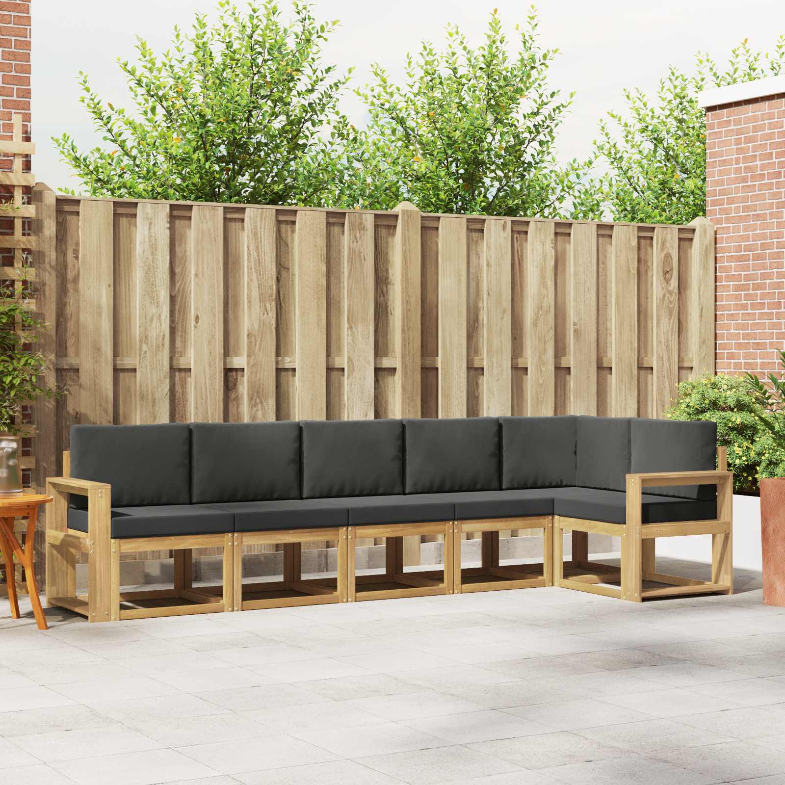 Conjunto de sofás de exterior 6 pcs Blanco y Antracita