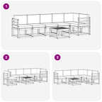 Conjunto de sofás de exterior 7 pcs Blanco y Antracita