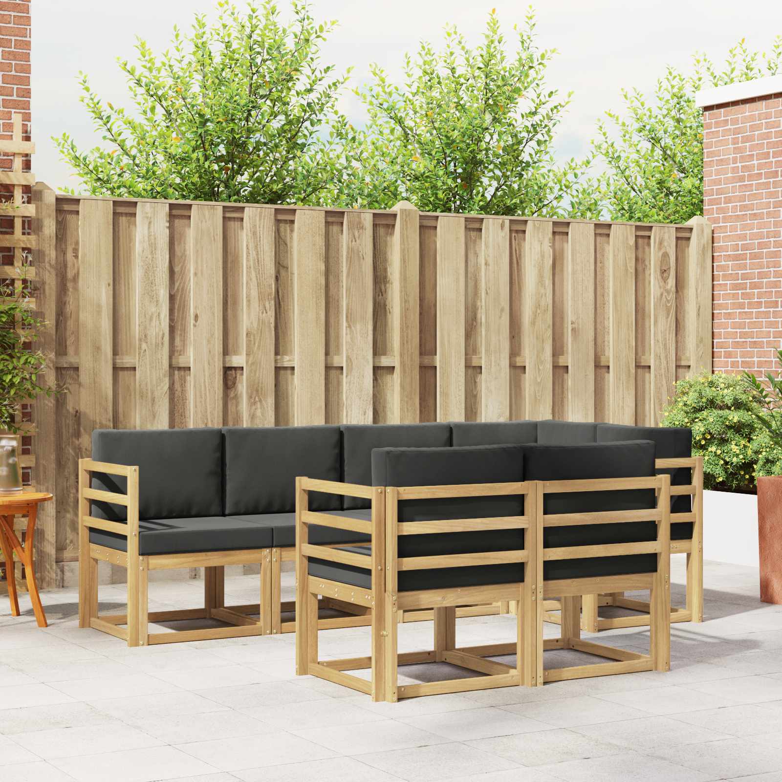 Conjunto de sofás de exterior 10 pcs Blanco