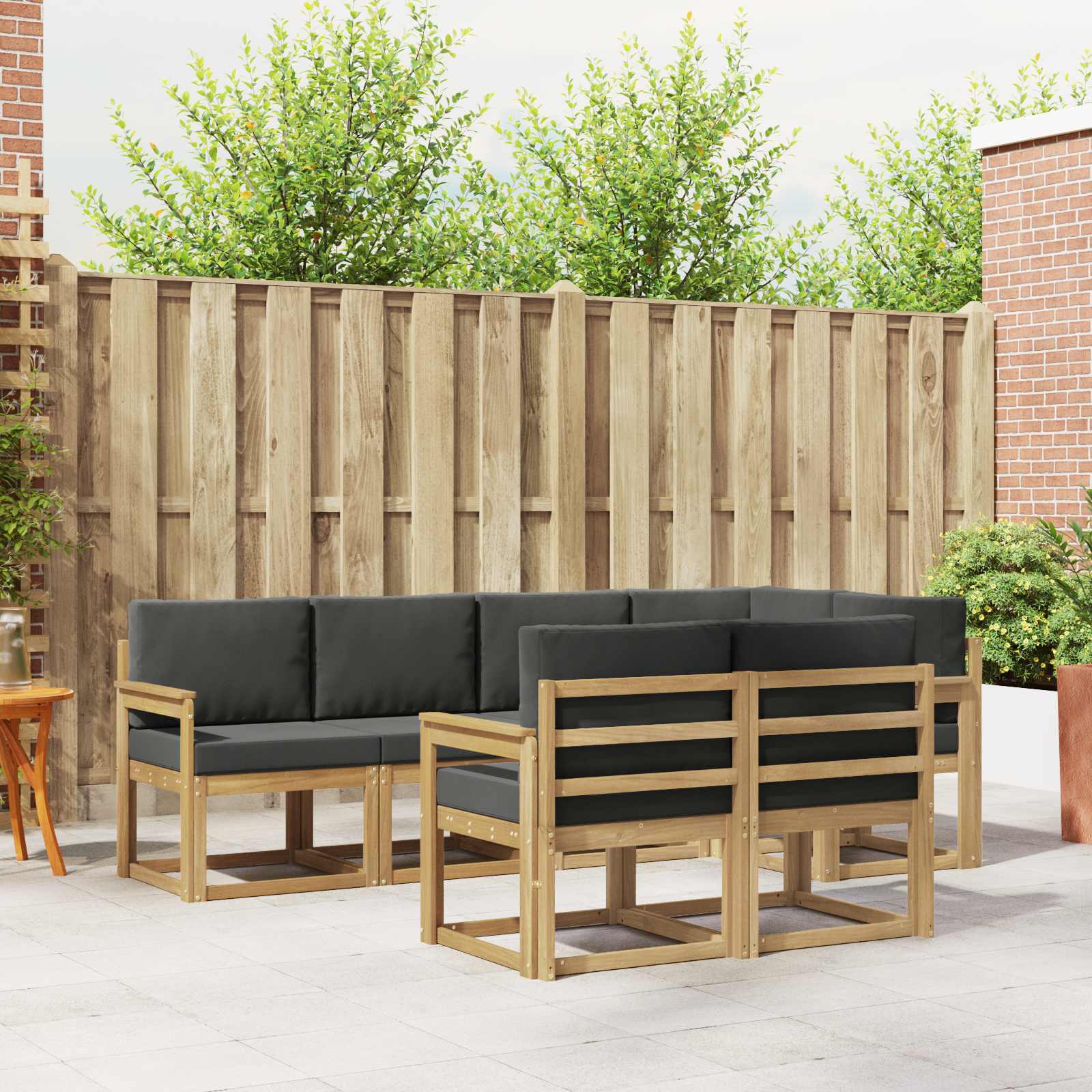 Conjunto de sofás de exterior 10 pcs Blanco