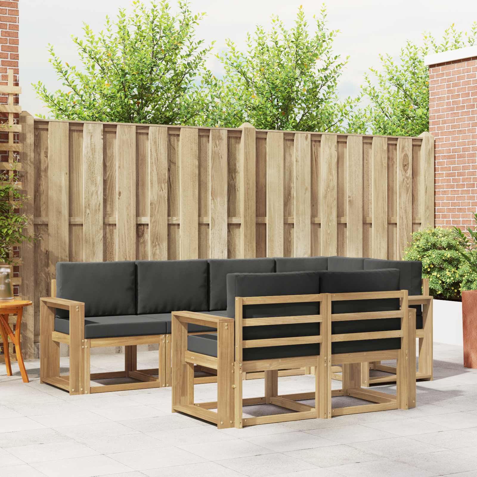 Conjunto de sofás de exterior 10 pcs Blanco