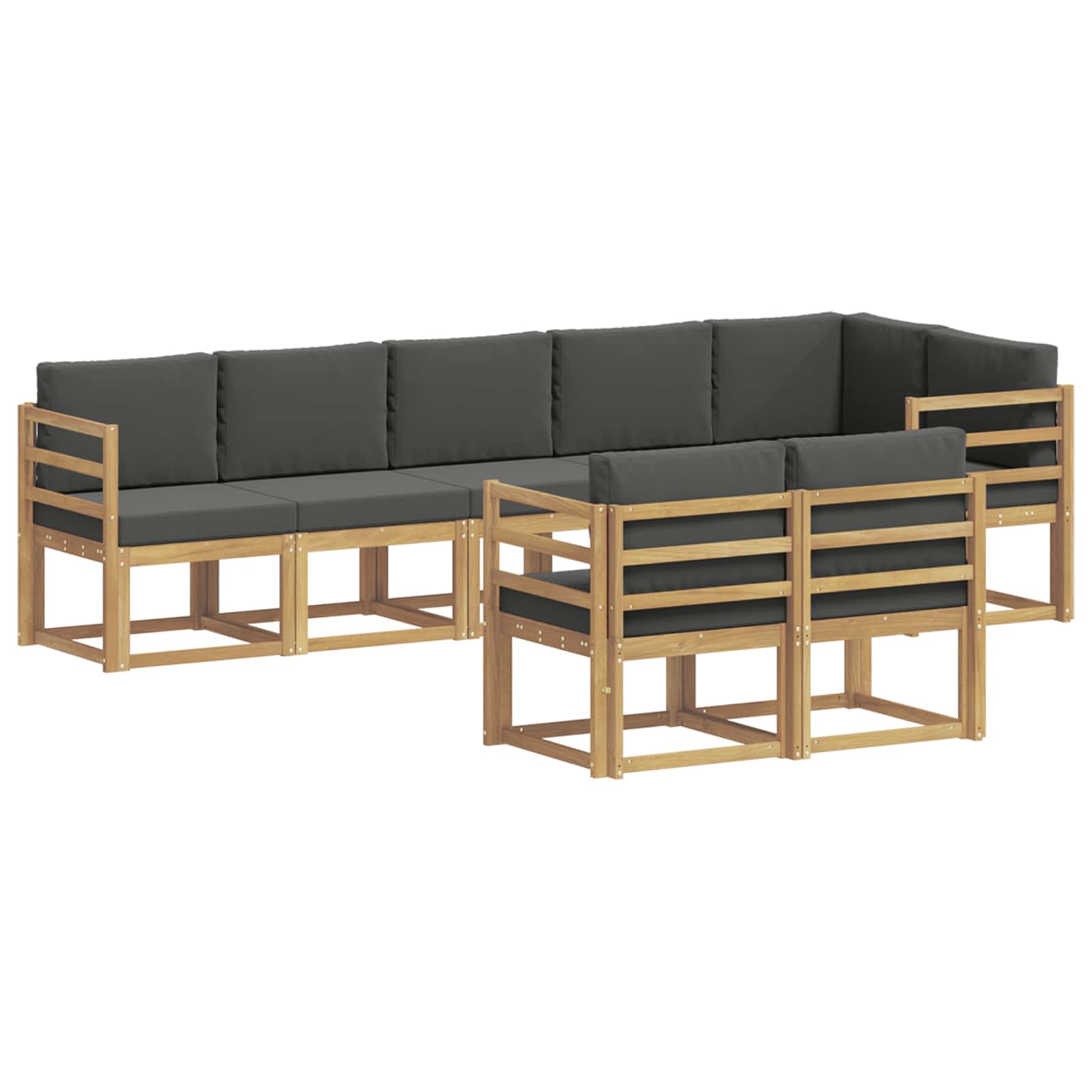 Conjunto de sofás de exterior 8 pcs Blanco y Antracita