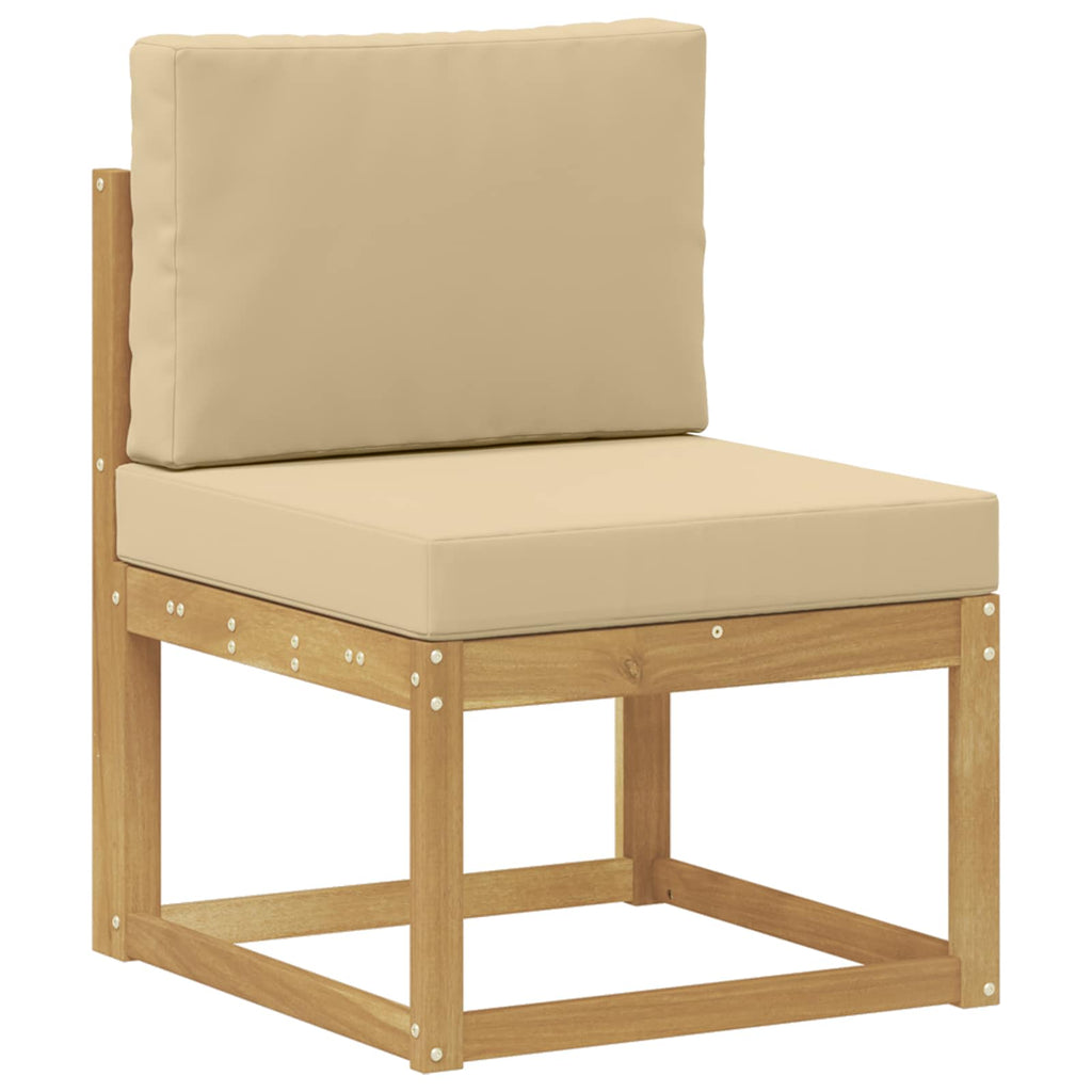 Conjunto de sofás de exterior con cojín 8 pcs y Beige Poliéster