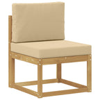 Conjunto de sofás de exterior con cojín 8 pcs y Beige Poliéster