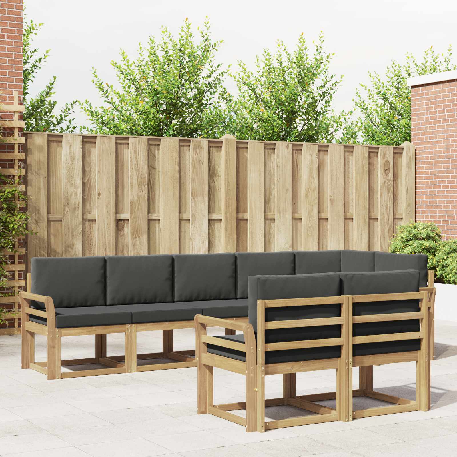 Conjunto de sofás de exterior 8 pcs Blanco y Antracita