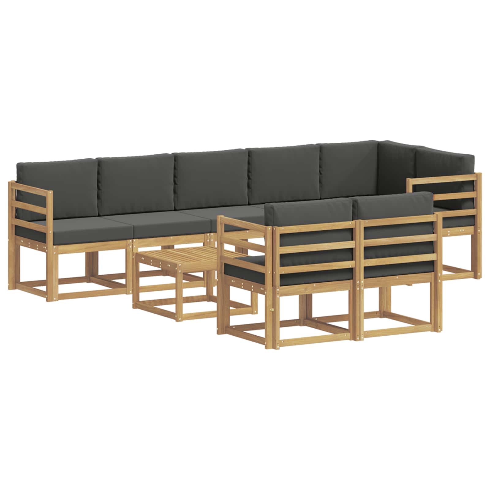 Conjunto de sofás de exterior 9 pcs Blanco y Antracita