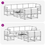 Conjunto de sofás de exterior 9 pcs Blanco y Antracita