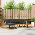 Conjunto de sofás de exterior 6 pcs Blanco y Antracita