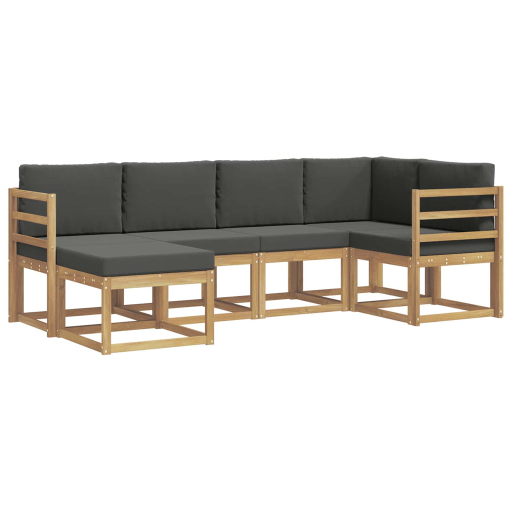 Conjunto de sofás de exterior 6 pcs Blanco y Antracita