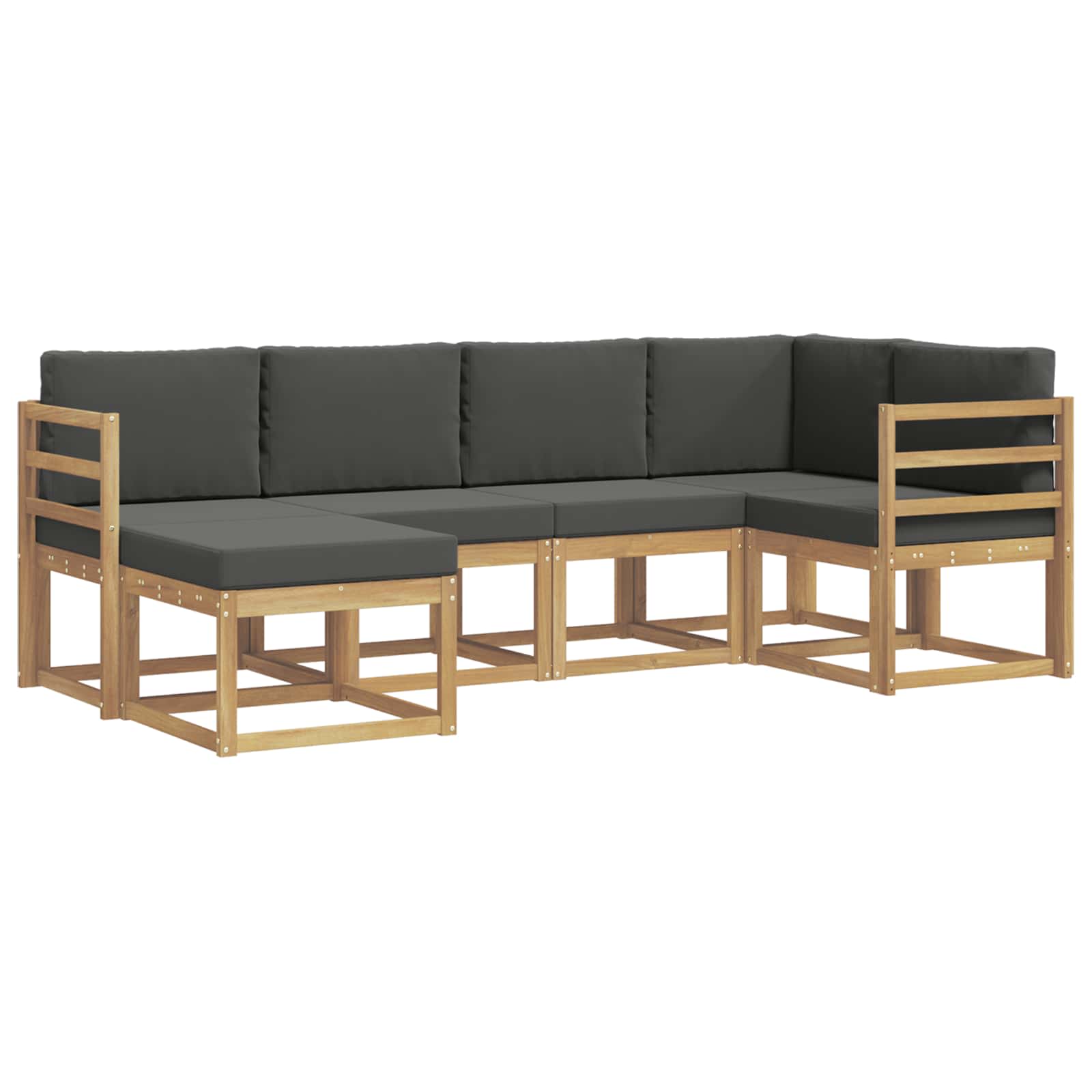 Conjunto de sofás de exterior 6 pcs Blanco y Antracita