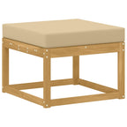 Conjunto de sofás de exterior con cojín 6 pcs y Beige Poliéster