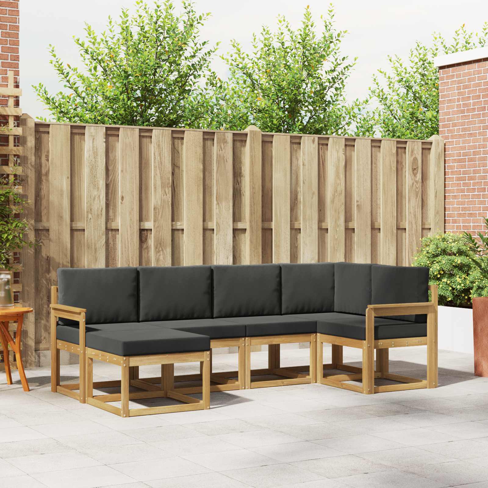 Conjunto de sofás de exterior 6 pcs Blanco y Antracita