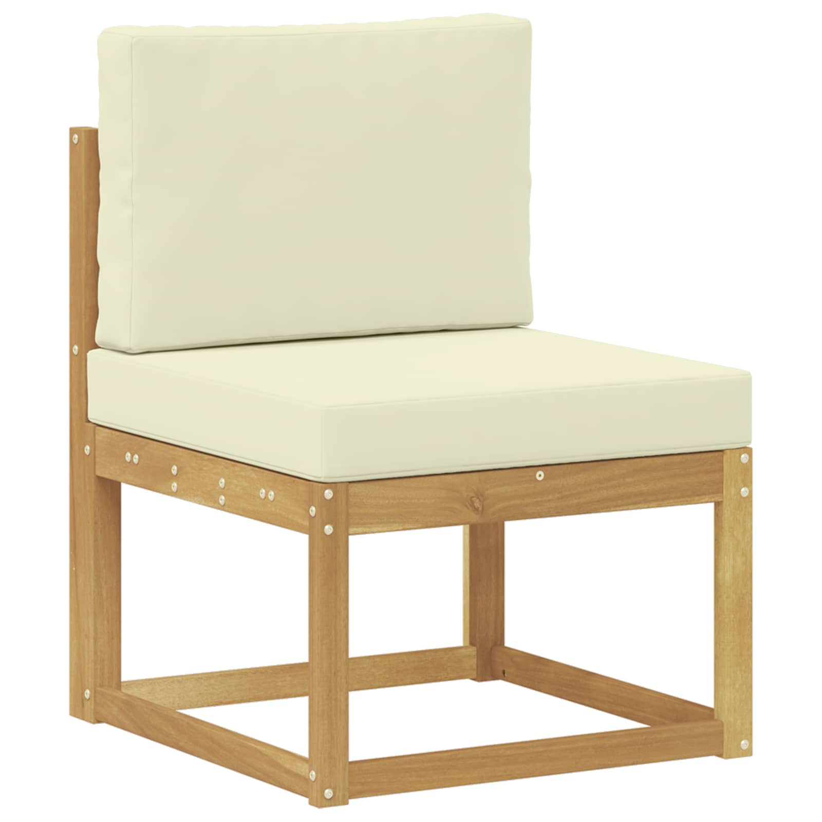 Conjunto de sofás de exterior con cojín 7 pcs Blanco y Crema
