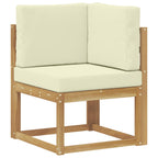 Conjunto de sofás de exterior con cojín 7 pcs Blanco y Crema