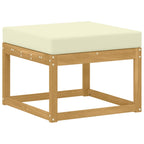 Conjunto de sofás de exterior con cojín 7 pcs Blanco y Crema