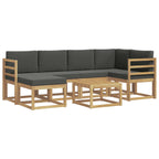 Conjunto de sofás de exterior 7 pcs Blanco y Antracita
