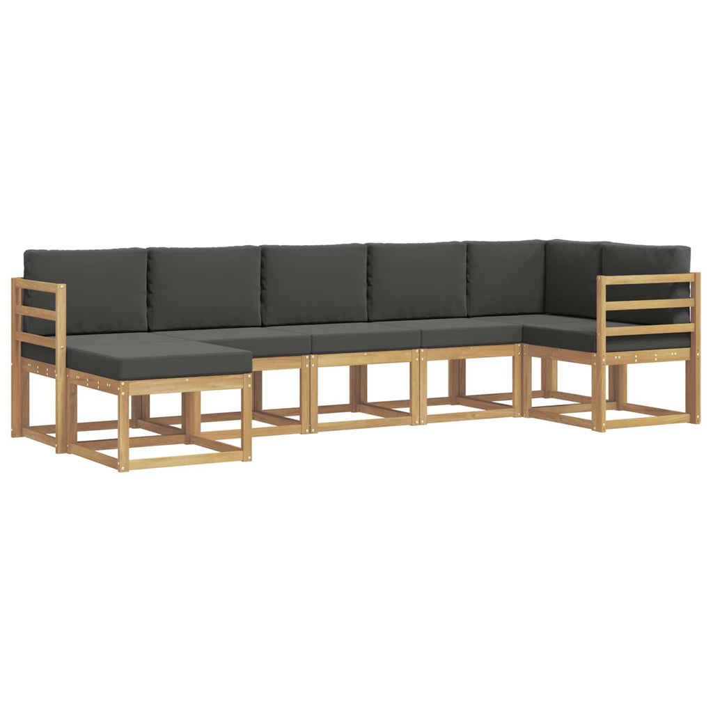 Conjunto de sofás de exterior 7 pcs Blanco y Antracita