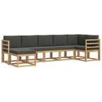 Conjunto de sofás de exterior 7 pcs Blanco y Antracita