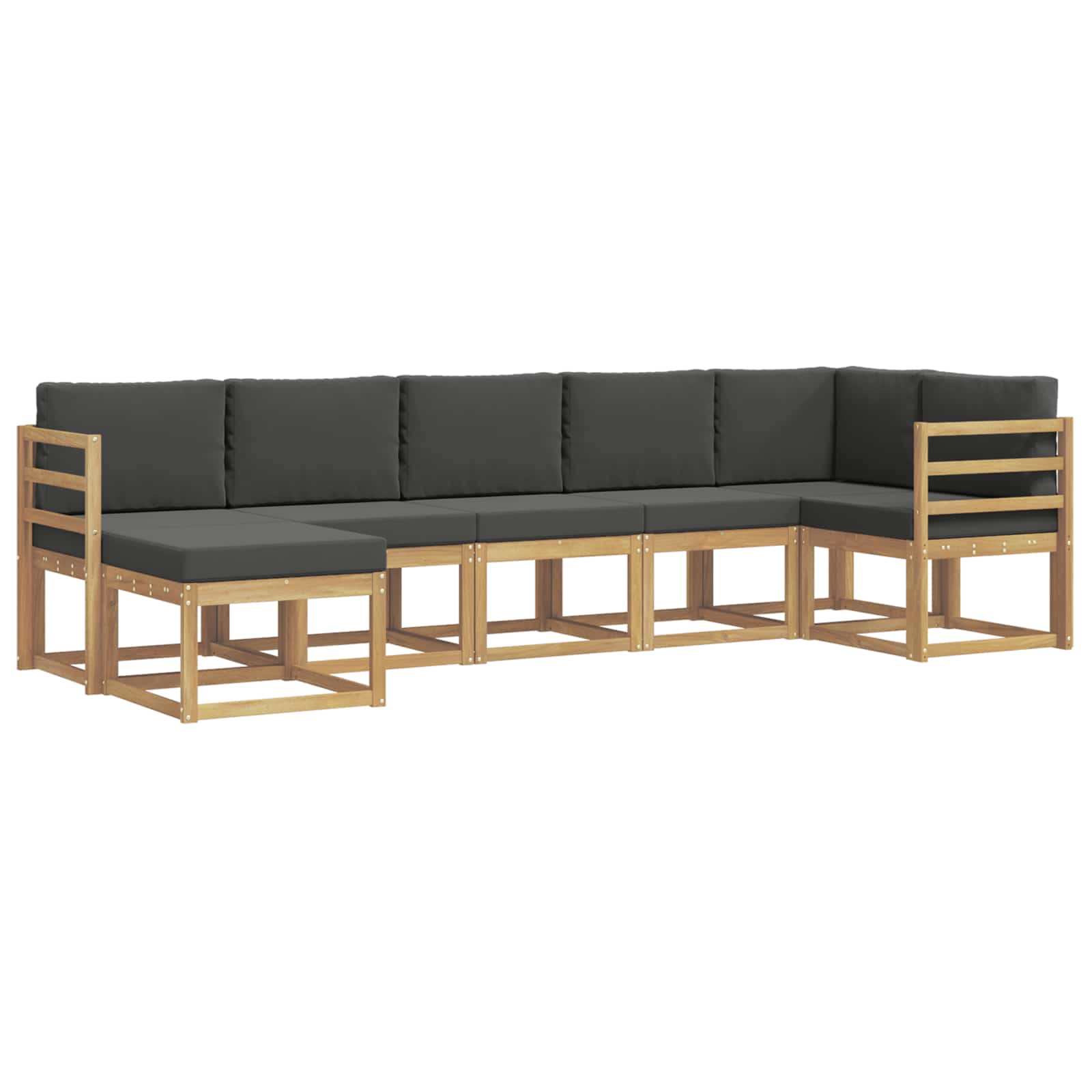 Conjunto de sofás de exterior 7 pcs Blanco y Antracita