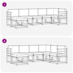 Conjunto de sofás de exterior 7 pcs Blanco y Antracita