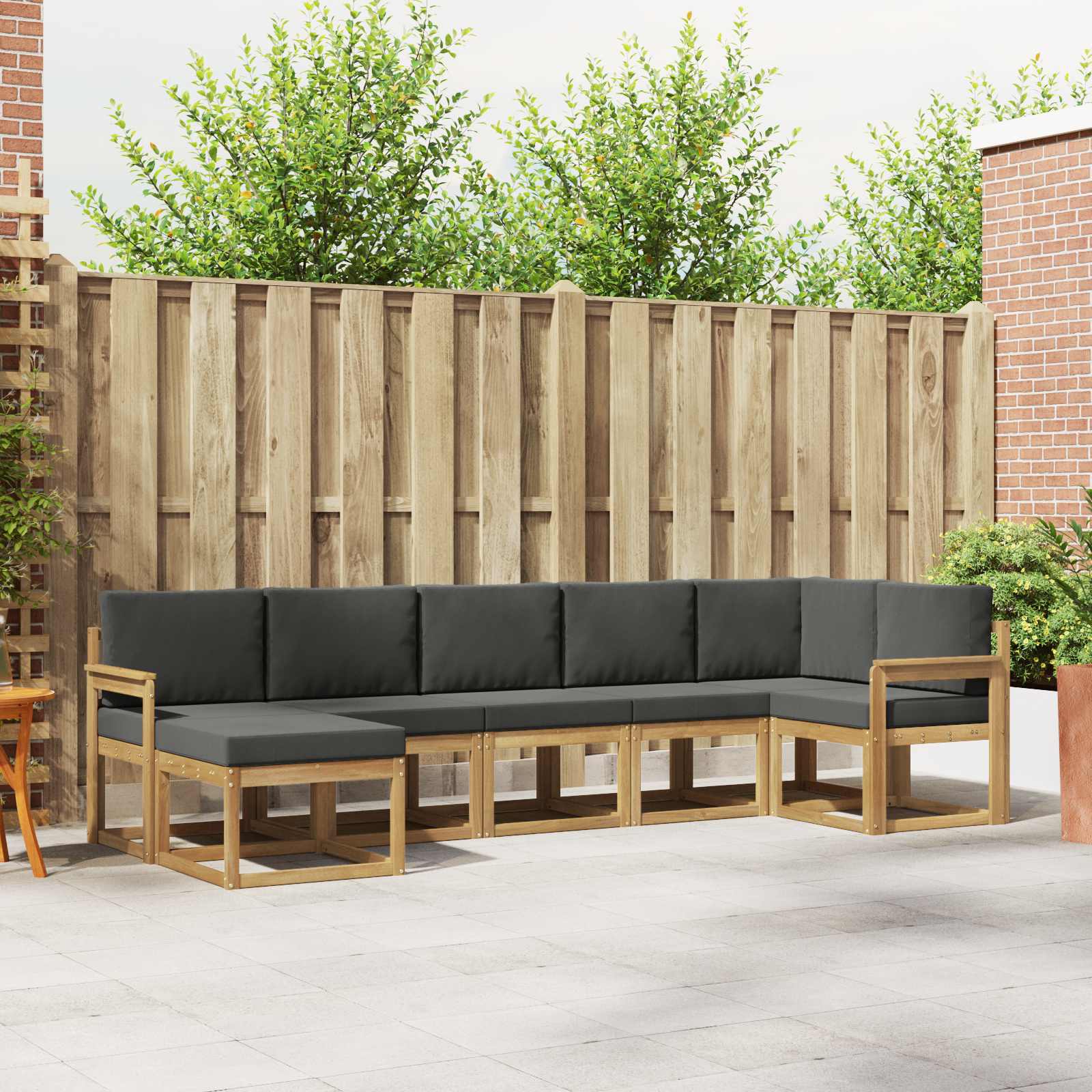 Conjunto de sofás de exterior 7 pcs Blanco y Antracita