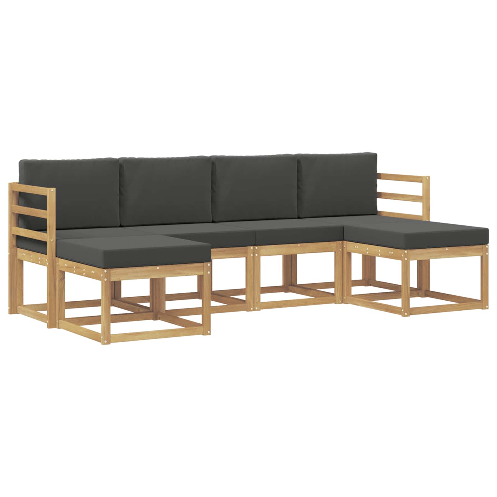 Conjunto de sofás de exterior 6 pcs Blanco y Antracita