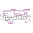 Conjunto de sofás de exterior 6 pcs Blanco y Antracita