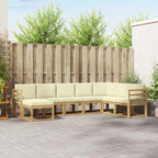 Conjunto de sofás de exterior con cojín 8 pcs Blanco y Crema