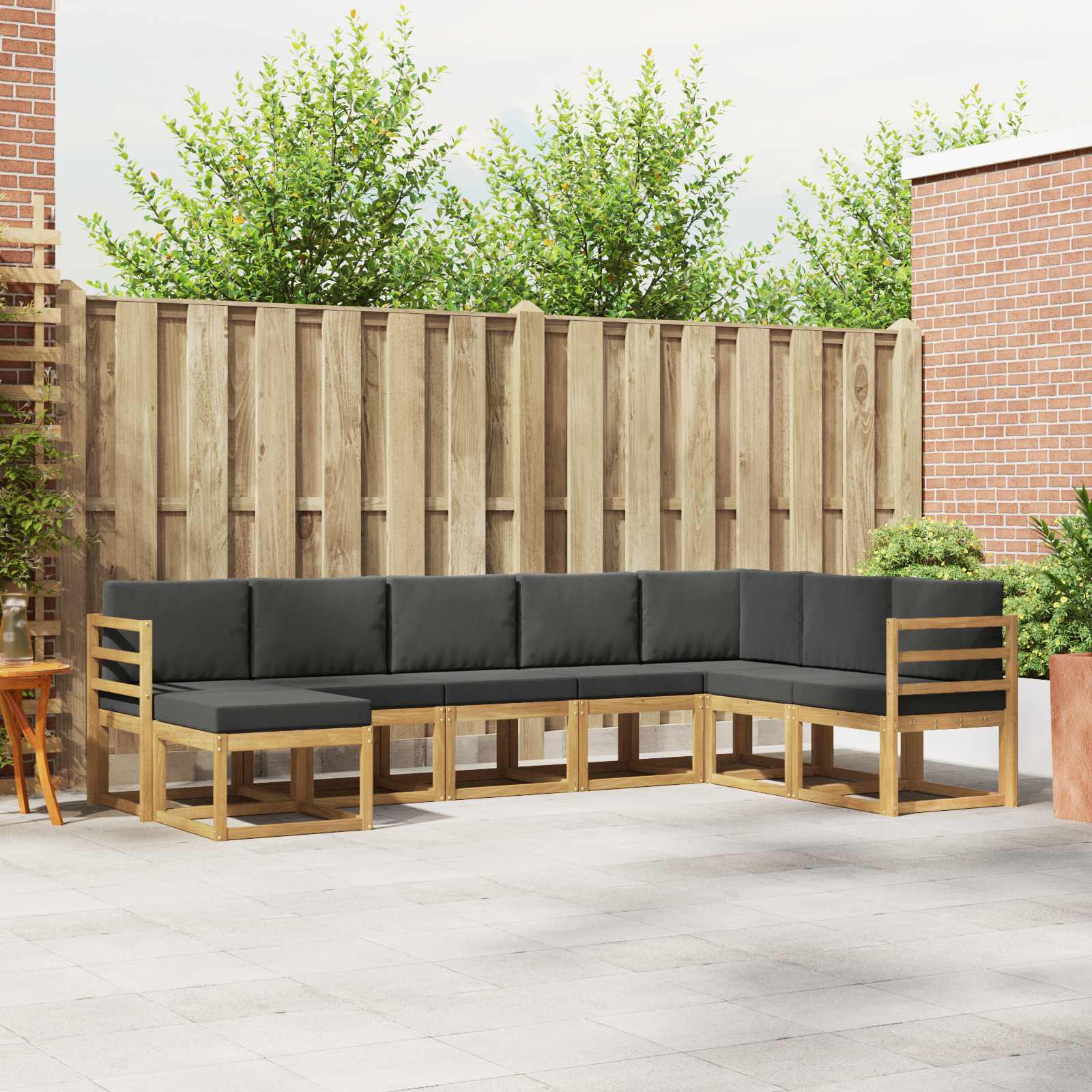 Conjunto de sofás de exterior 8 pcs Blanco y Antracita