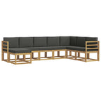 Conjunto de sofás de exterior 8 pcs Blanco y Antracita