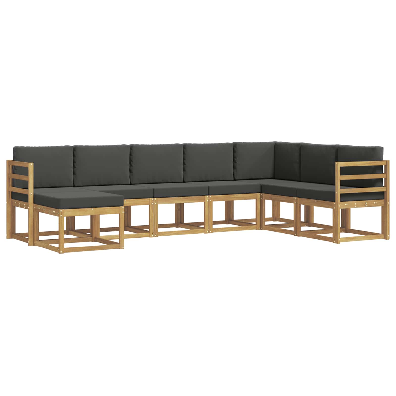 Conjunto de sofás de exterior 8 pcs Blanco y Antracita