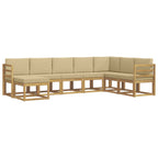 Conjunto de sofás de exterior con cojín 8 pcs y Beige