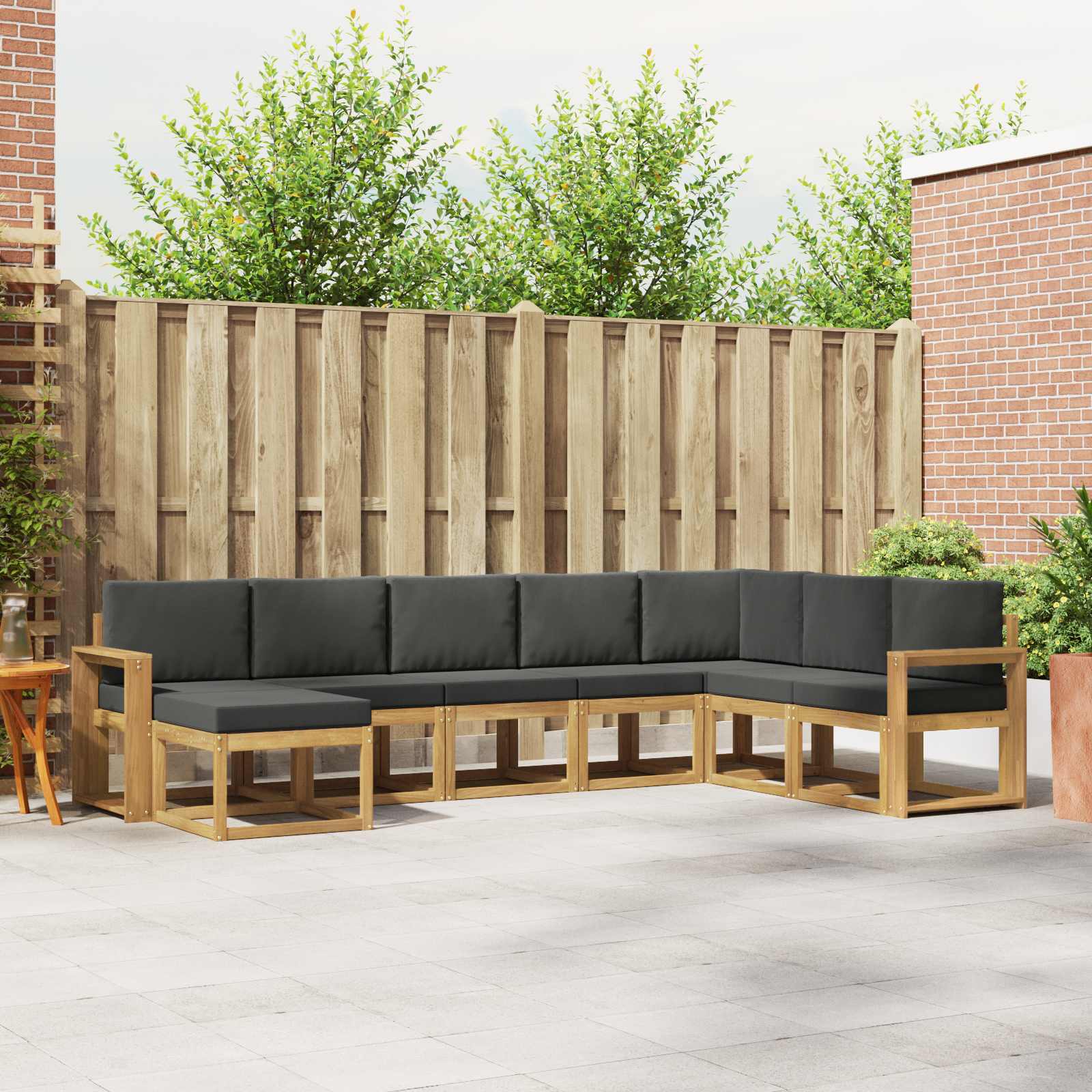 Conjunto de sofás de exterior 8 pcs Blanco y Antracita