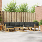 Conjunto de sofás de exterior 9 pcs Blanco y Antracita