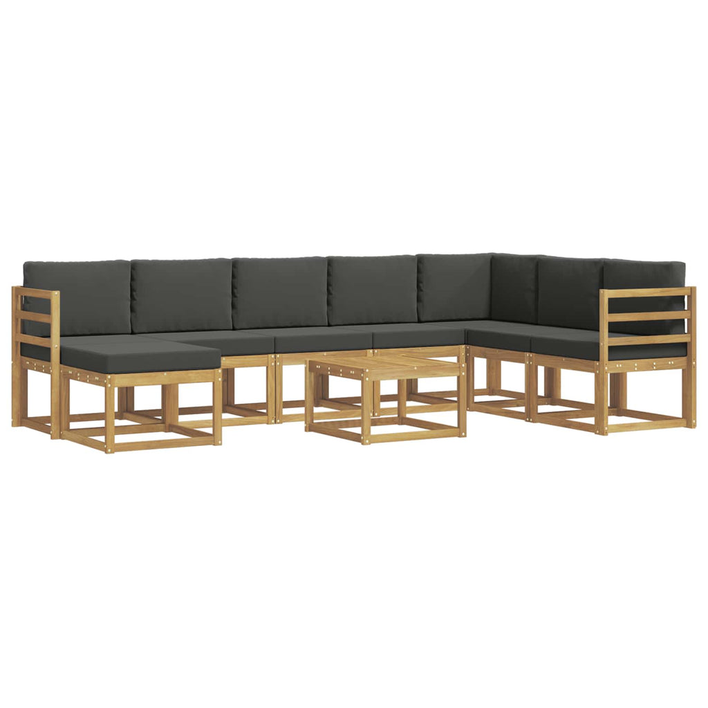 Conjunto de sofás de exterior 9 pcs Blanco y Antracita