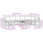 Conjunto de sofás de exterior 9 pcs Blanco y Antracita