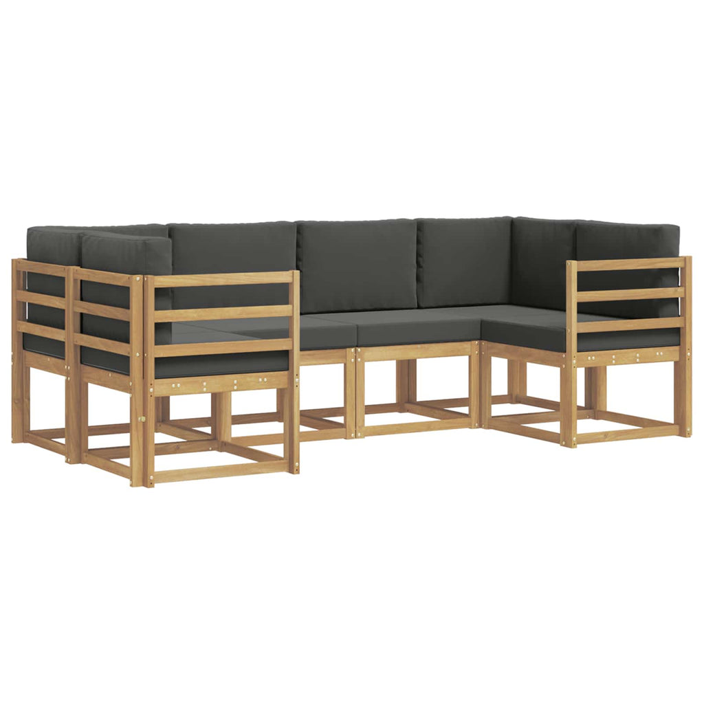Conjunto de sofás de exterior 6 pcs Blanco y Antracita