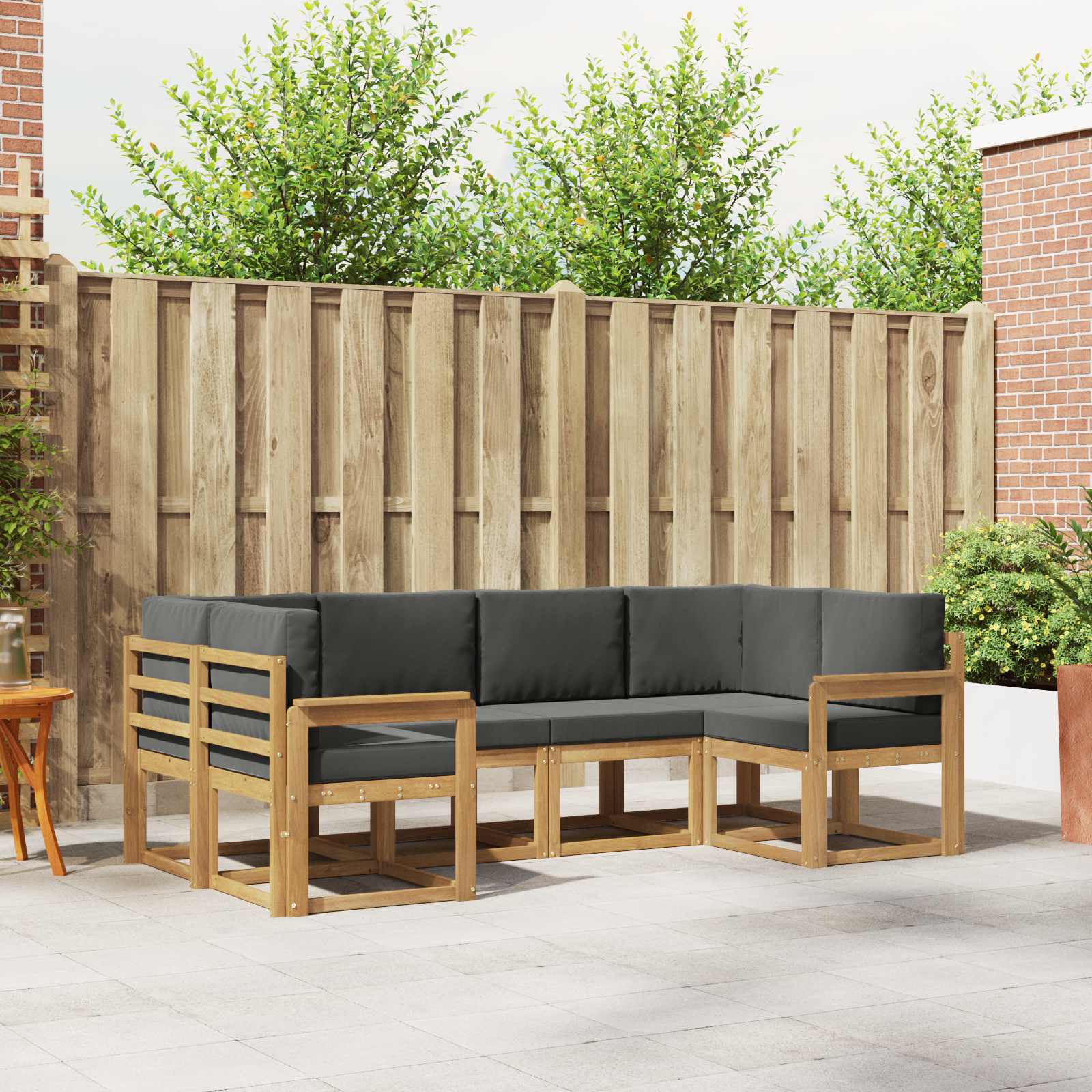 Conjunto de sofás de exterior 6 pcs Blanco y Antracita