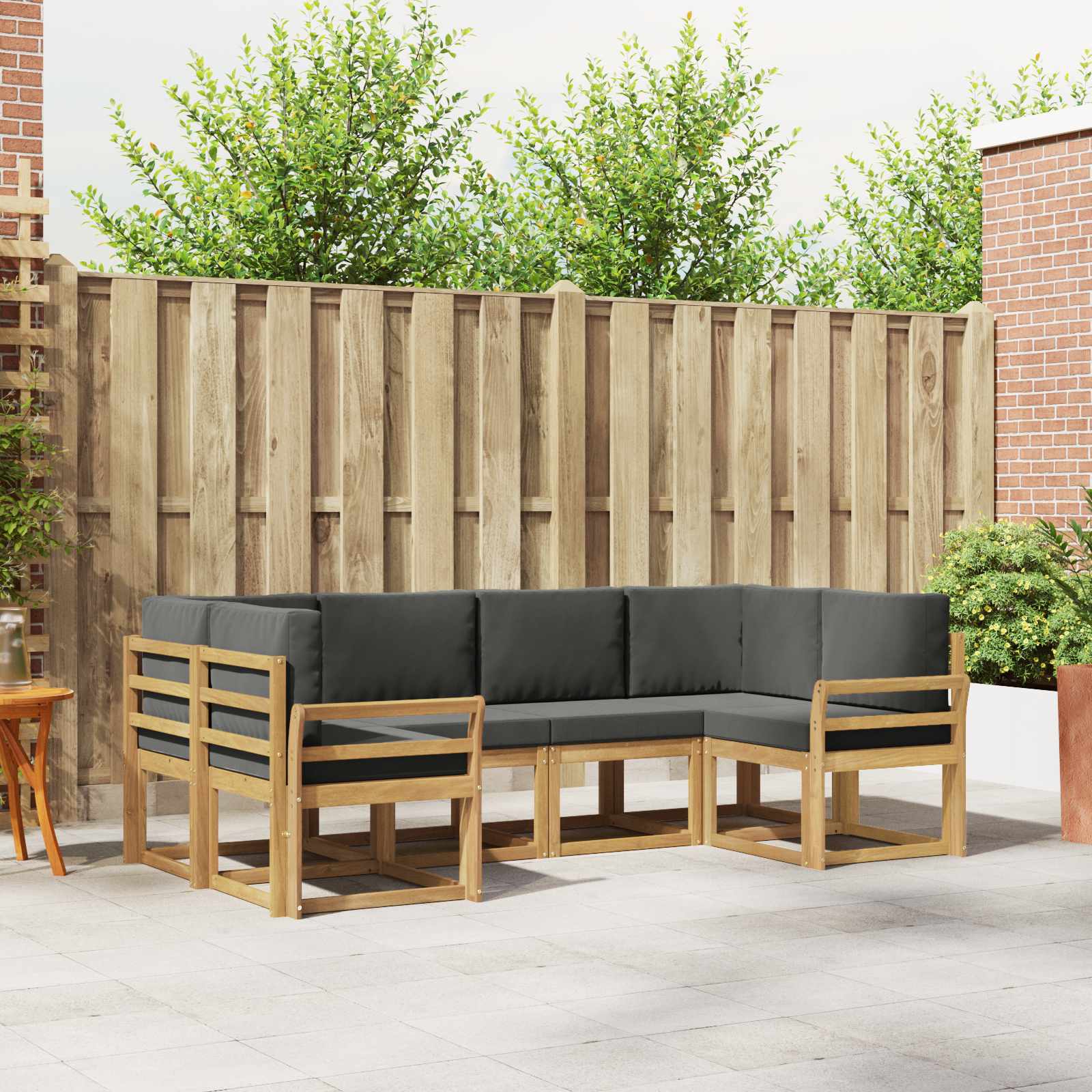 Conjunto de sofás de exterior 6 pcs Blanco y Antracita