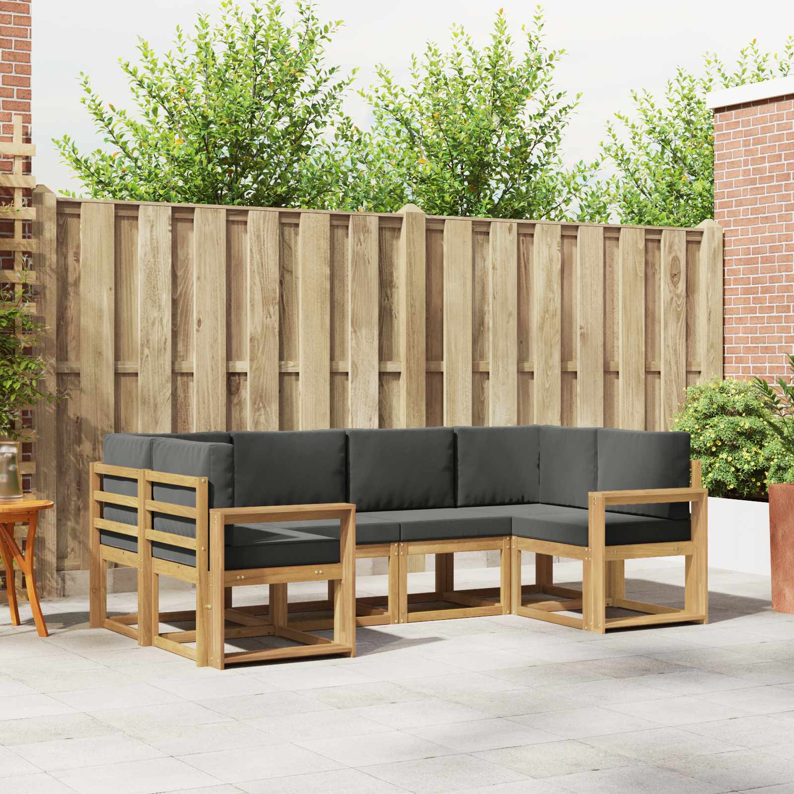 Conjunto de sofás de exterior 6 pcs Blanco y Antracita