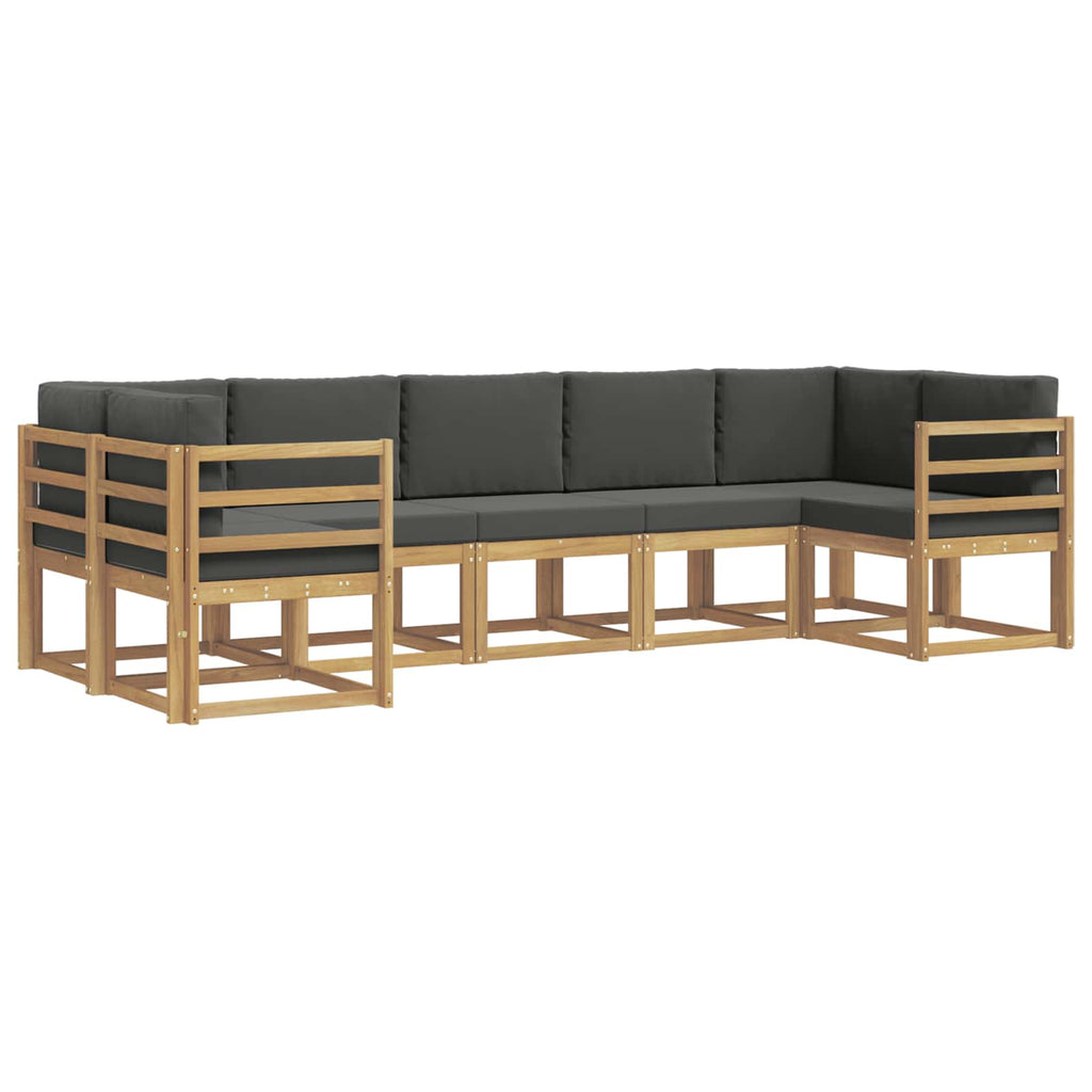 Conjunto de sofás de exterior 7 pcs Blanco y Antracita