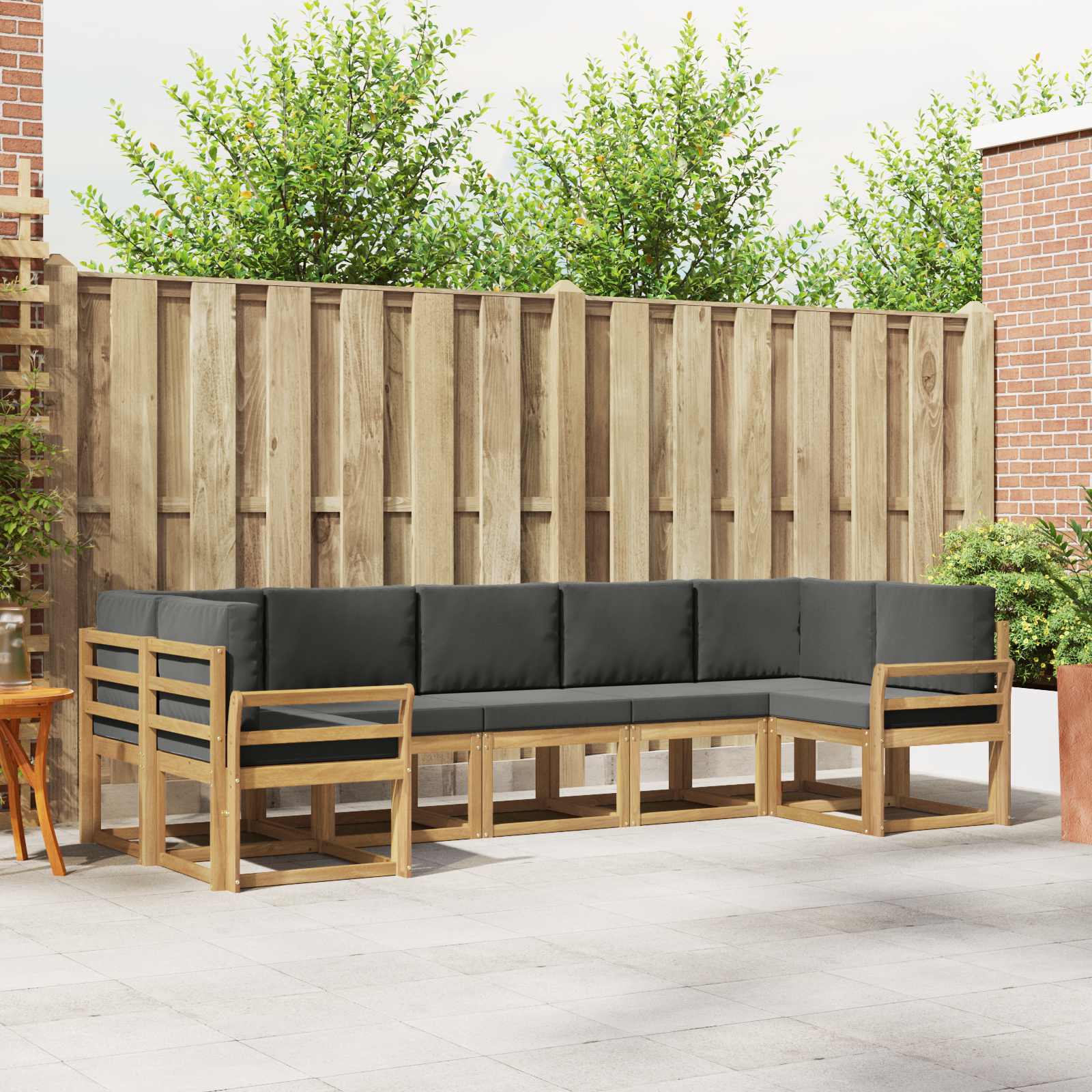 Conjunto de sofás de exterior 7 pcs Blanco y Antracita