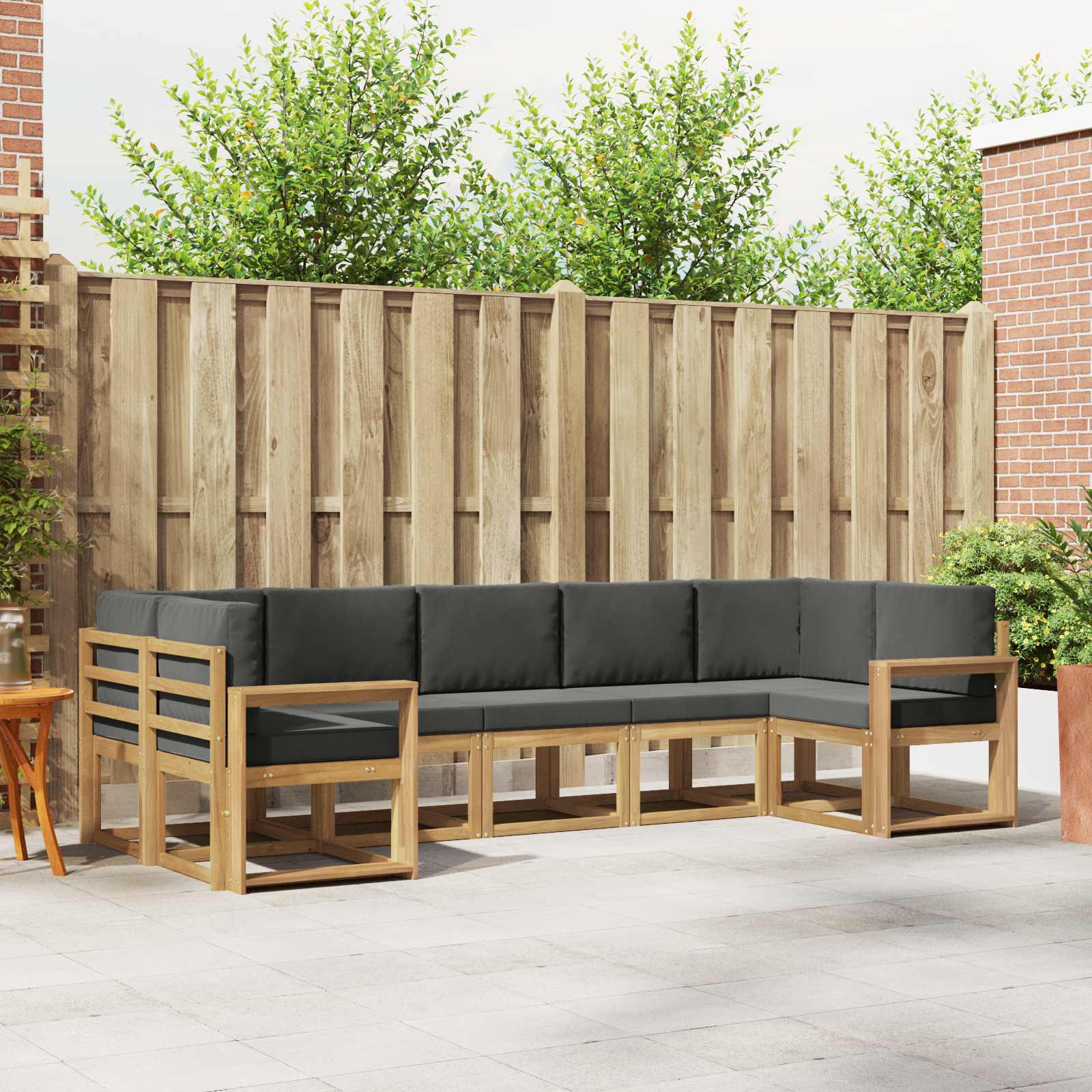 Conjunto de sofás de exterior 7 pcs Blanco y Antracita