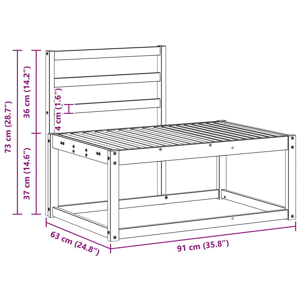 Conjunto de sofás de exterior 2 pcs Blanco 182,5 x 63 x 73 cm