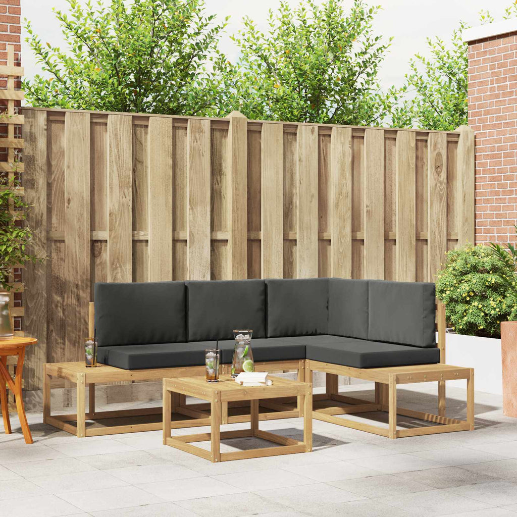 Conjunto de sofás de exterior 4 Pieza Blanco y Antracita